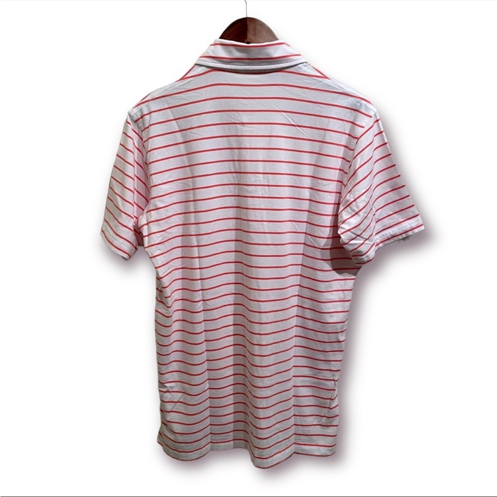 Southern Tide Original Fit Striped Polo Shirt White & Salmon (Color) - Medium